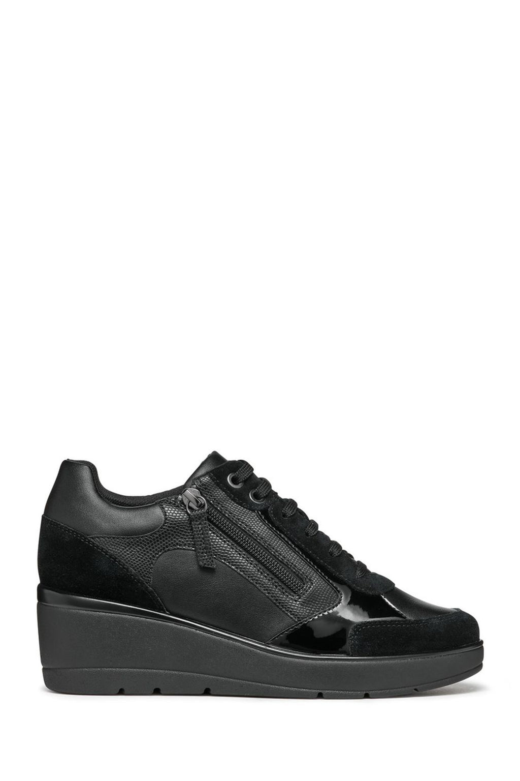 Geox Kadın Siyah Ilde Dolgu Topuklu Bağcıklı Casual Sneaker