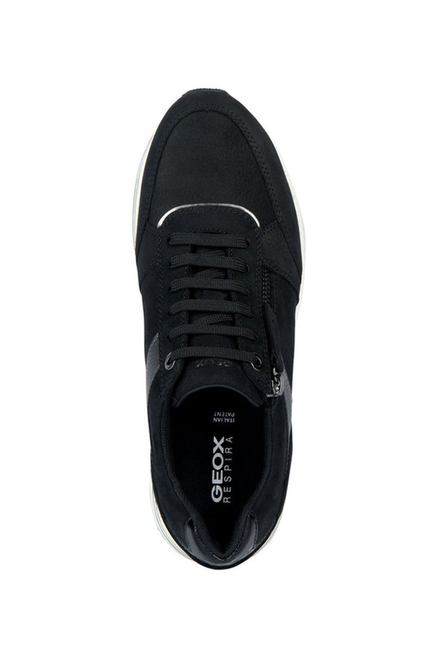Geox Kadın Siyah Kency Kalın Tabanlı Bağcıklı Deri Sneaker