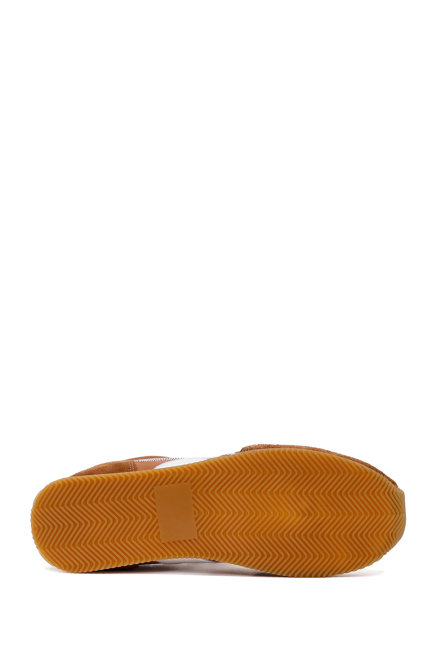 Women's Tan Lace-up Leather Sneaker