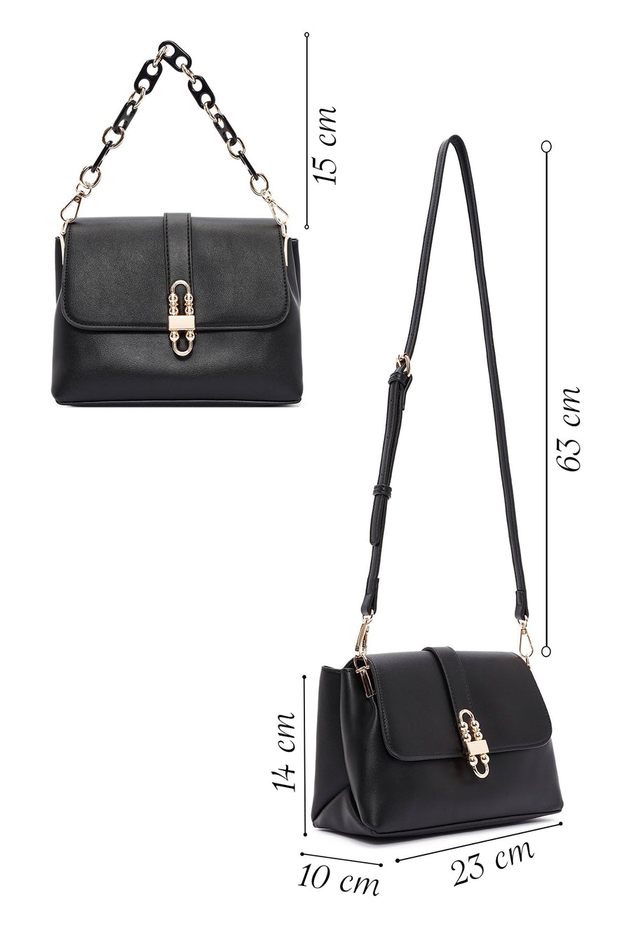 Women's Black Long Strap Shoulder Bag