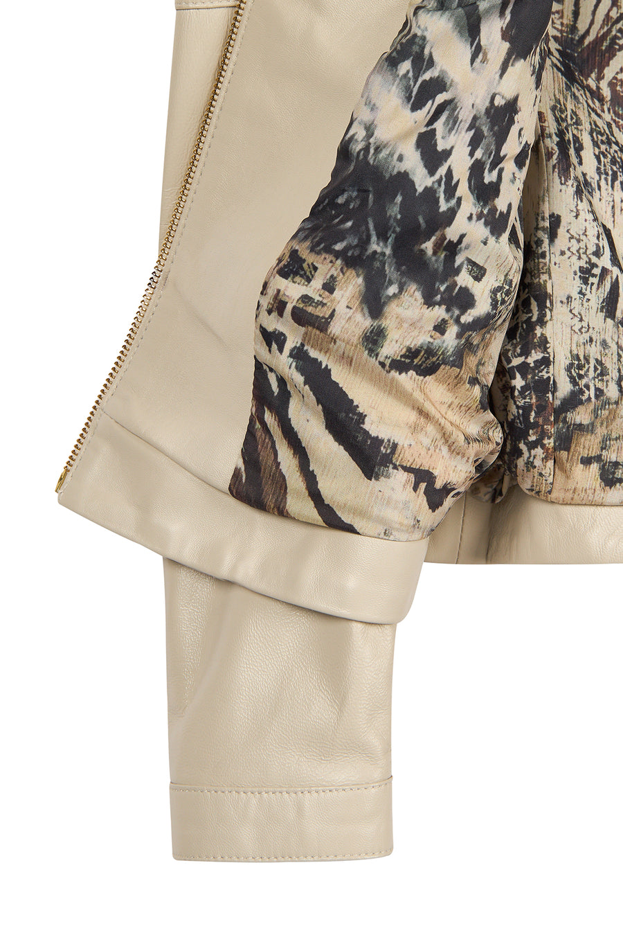Donna Women's Beige Short Leather Jacket