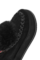 Women's Black Thick-Soled Fur Suede Leather Boots | Derimod