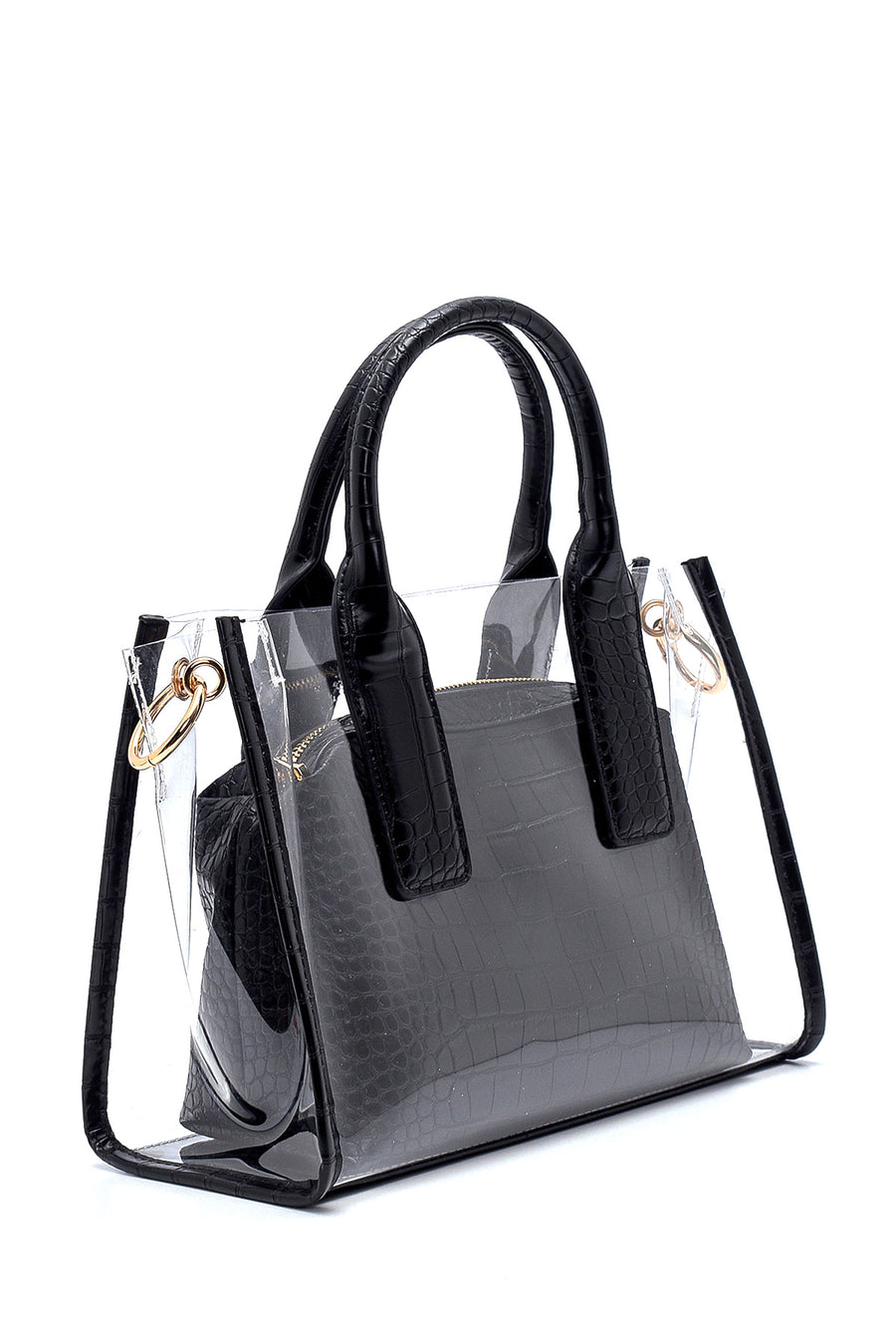 Women's Transparent Crocodile Patterned Shoulder Bag