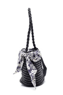 Women's Straw Handbag with Accessory Detail | Derimod