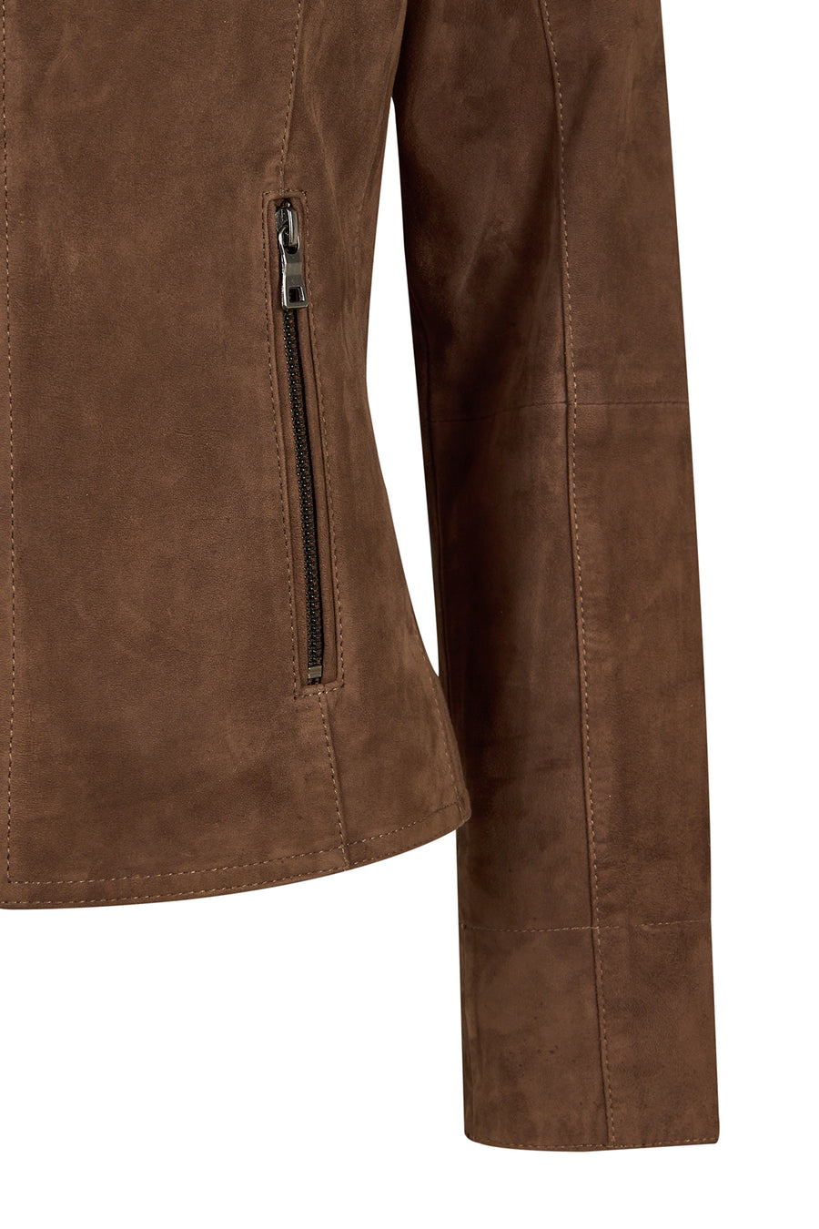 Lara Woman Brown Short Suede Jacket