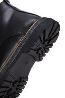 Men's Black Leather Zippered Casual Boots | Derimod