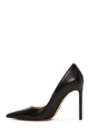 Women's Black Thin Heeled Leather Stiletto | Derimod