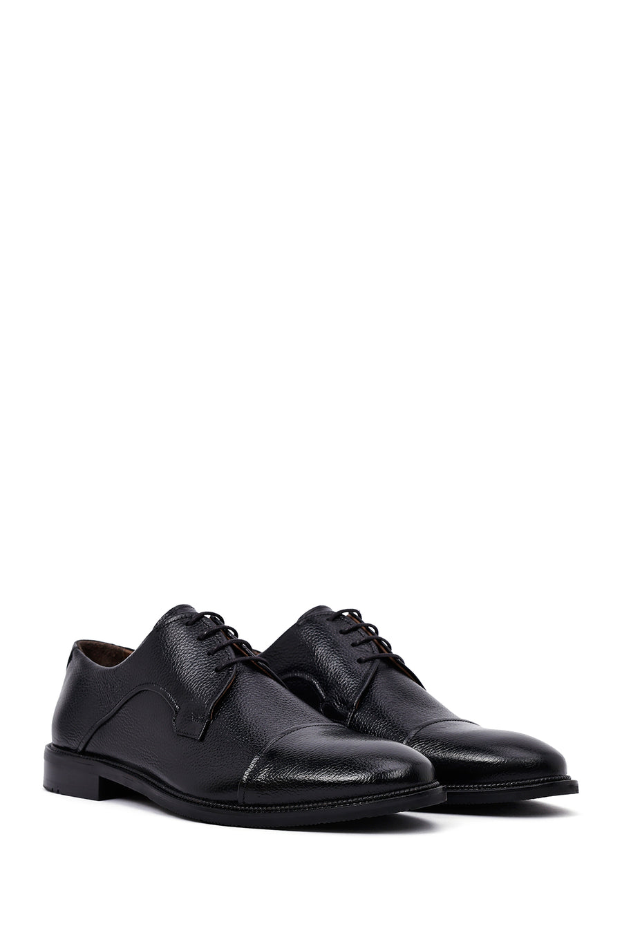 Male Black Lace-Up Leather Casual Shoes