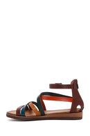 Women's Multicolored Leather Sandals | Derimod