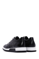 Men's Black Lace-up Leather Sneaker | Derimod