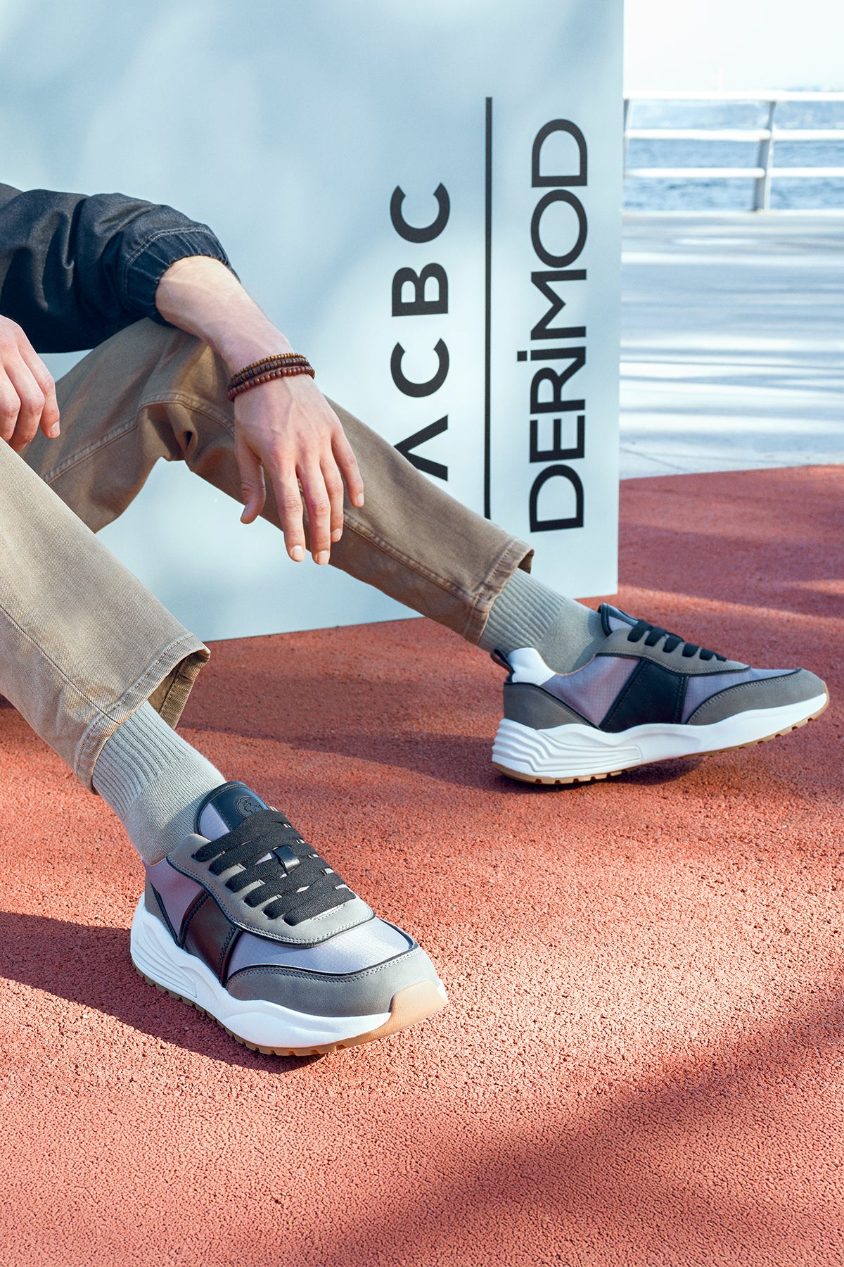 ACBC x Derimod Erkek Gri Bağcıklı Sneaker 24WFD76026F | Derimod