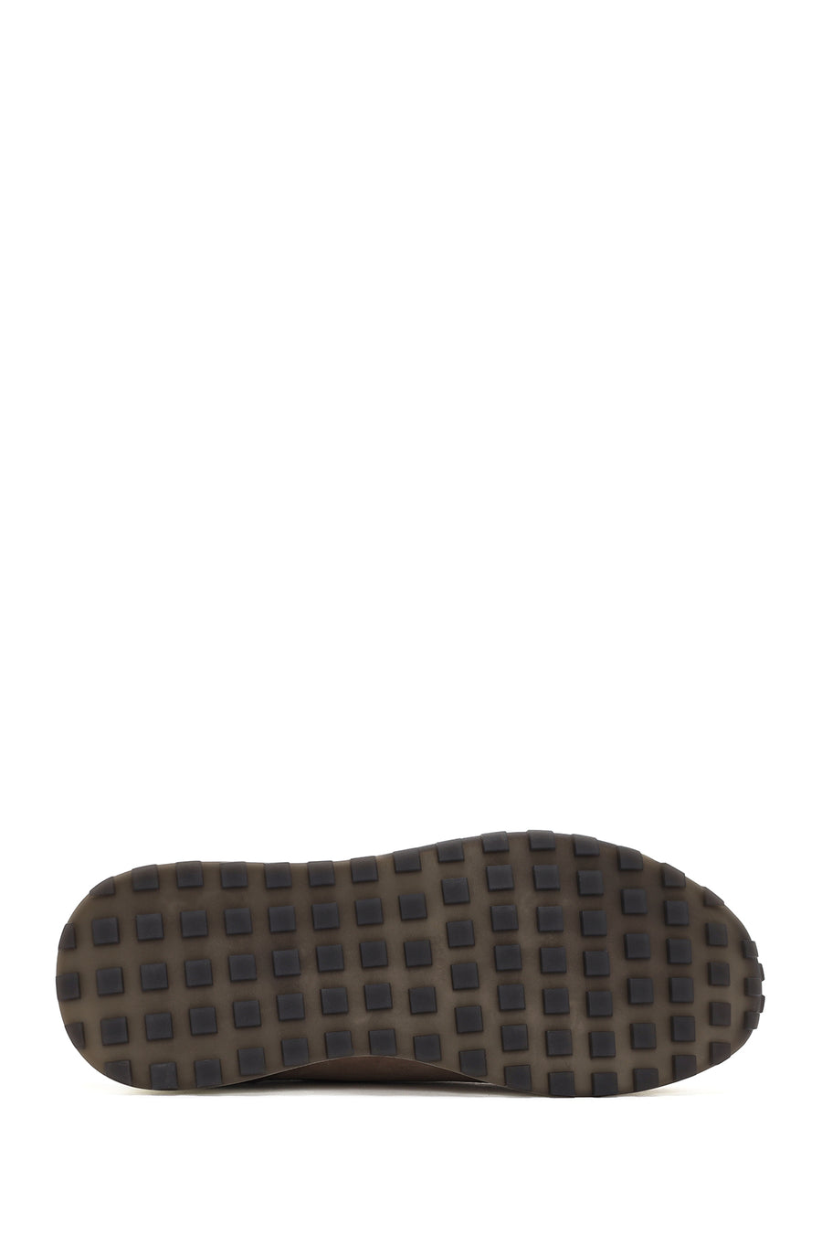 Erkek Bej Kalın Tabanlı Bağcıklı Deri Casual Sneaker