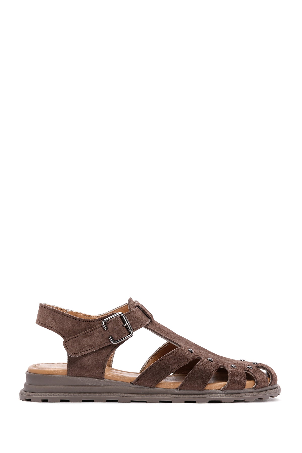 Women's Mink Ankle Strap Suede Leather Sandals 26SFD350510 | Derimod