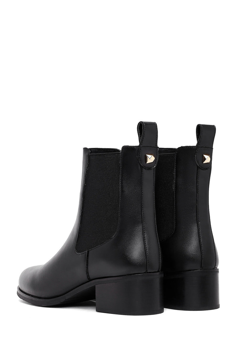 Woman Black Thick-Heeled Chelsea Boots