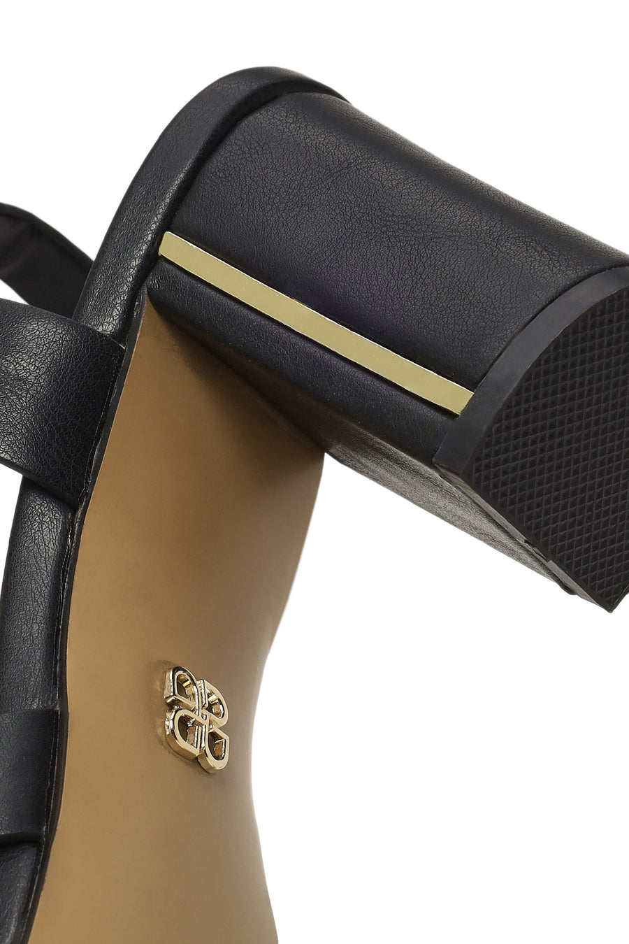 Woman Black Ankle-Buckle Chunky-Heel Sandals