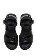 Women's Black Ankle Strap Leather Sandals | Derimod