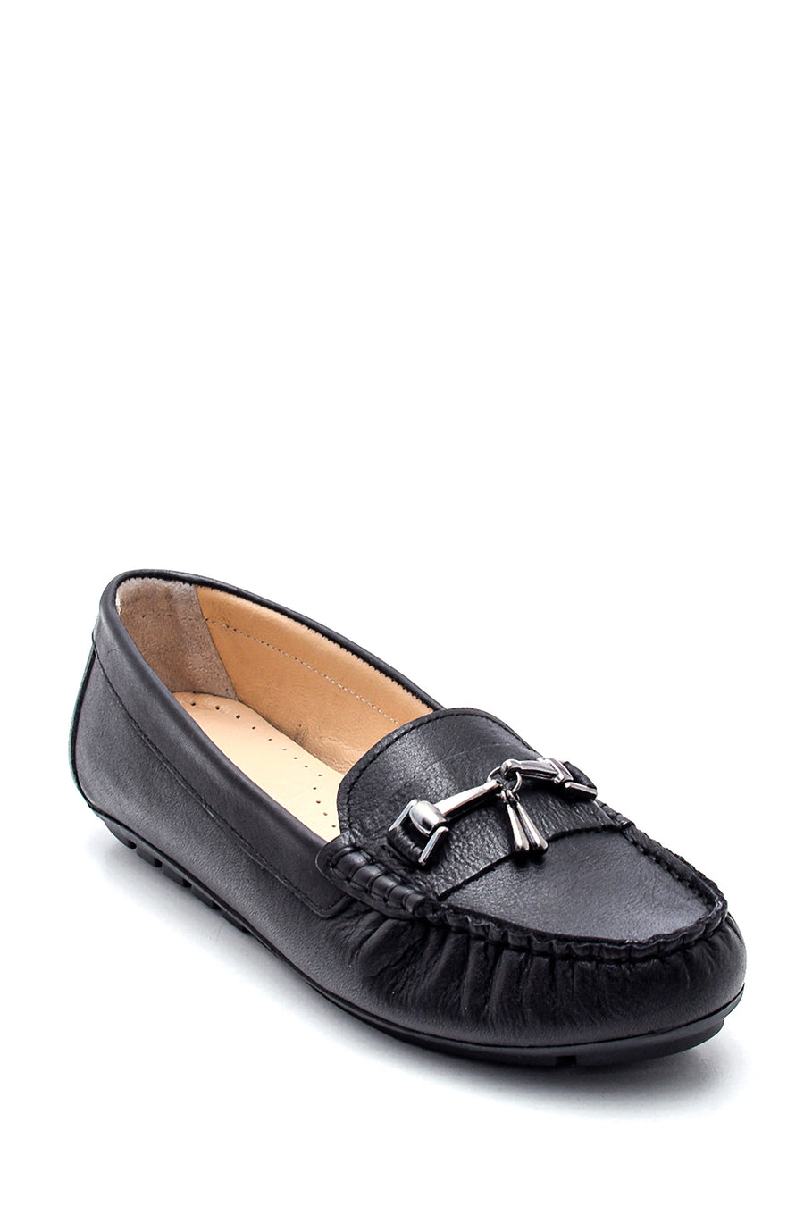 Kadın Deri Tokalı Loafer
