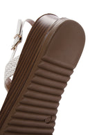 Kadın Beyaz Kalın Tabanlı Örgü Sandalet | Derimod