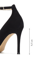 Women's Black Suede Leather Heeled Shoes | Derimod