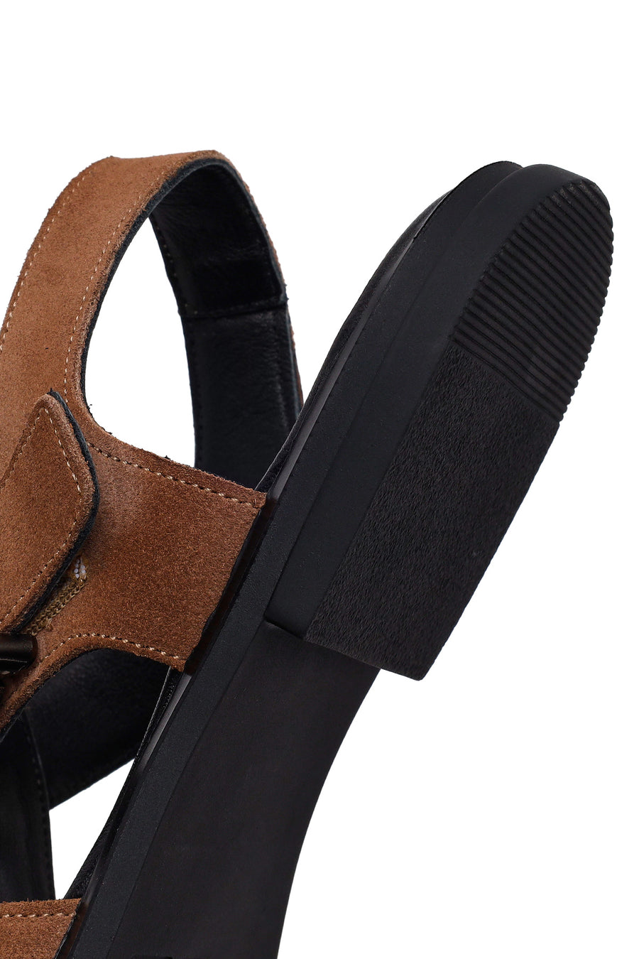 Woman Mink Ankle-Strap Buckled Suede Leather Sandals