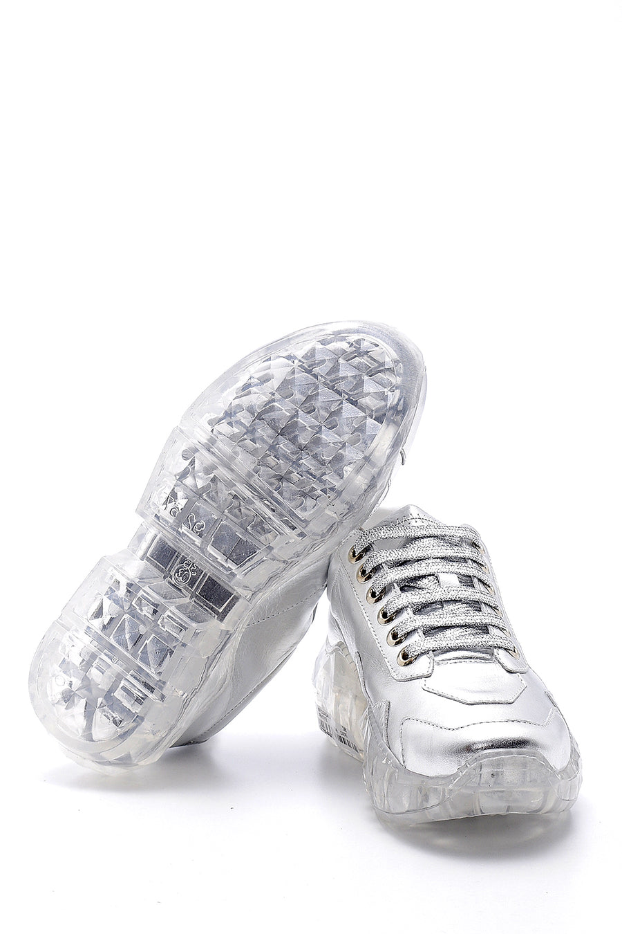 Kadın Şeffaf Tabanlı Deri Sneaker
