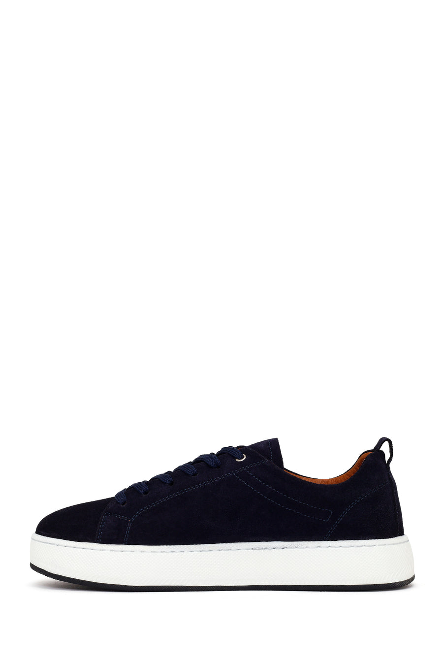 Male Navy Lace-up Suede Leather Sneaker
