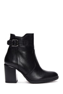 Women's Black Zippered Chunky Heel Boots | Derimod