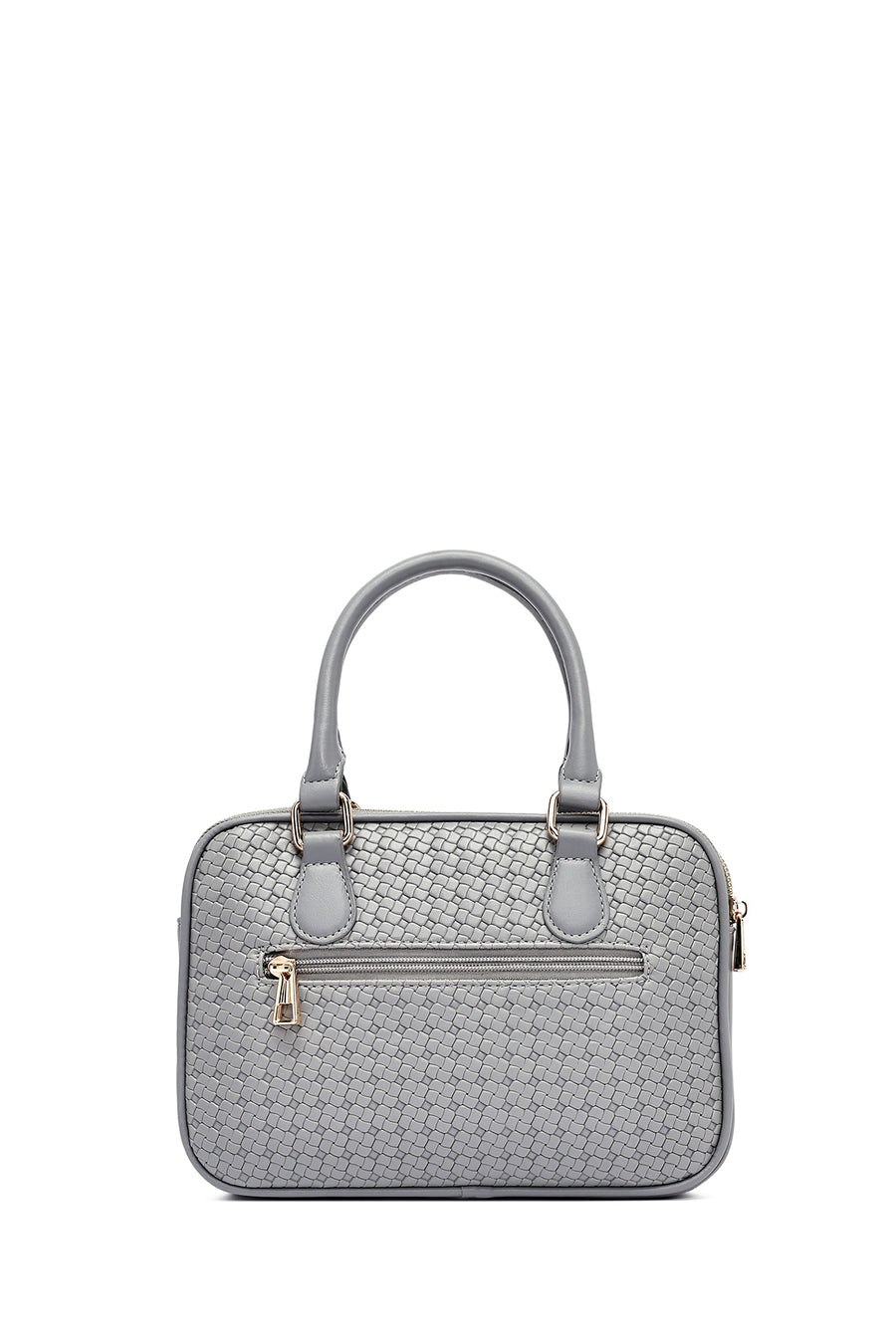Woman Grey Long Strap Printed Charm Shoulder Bag