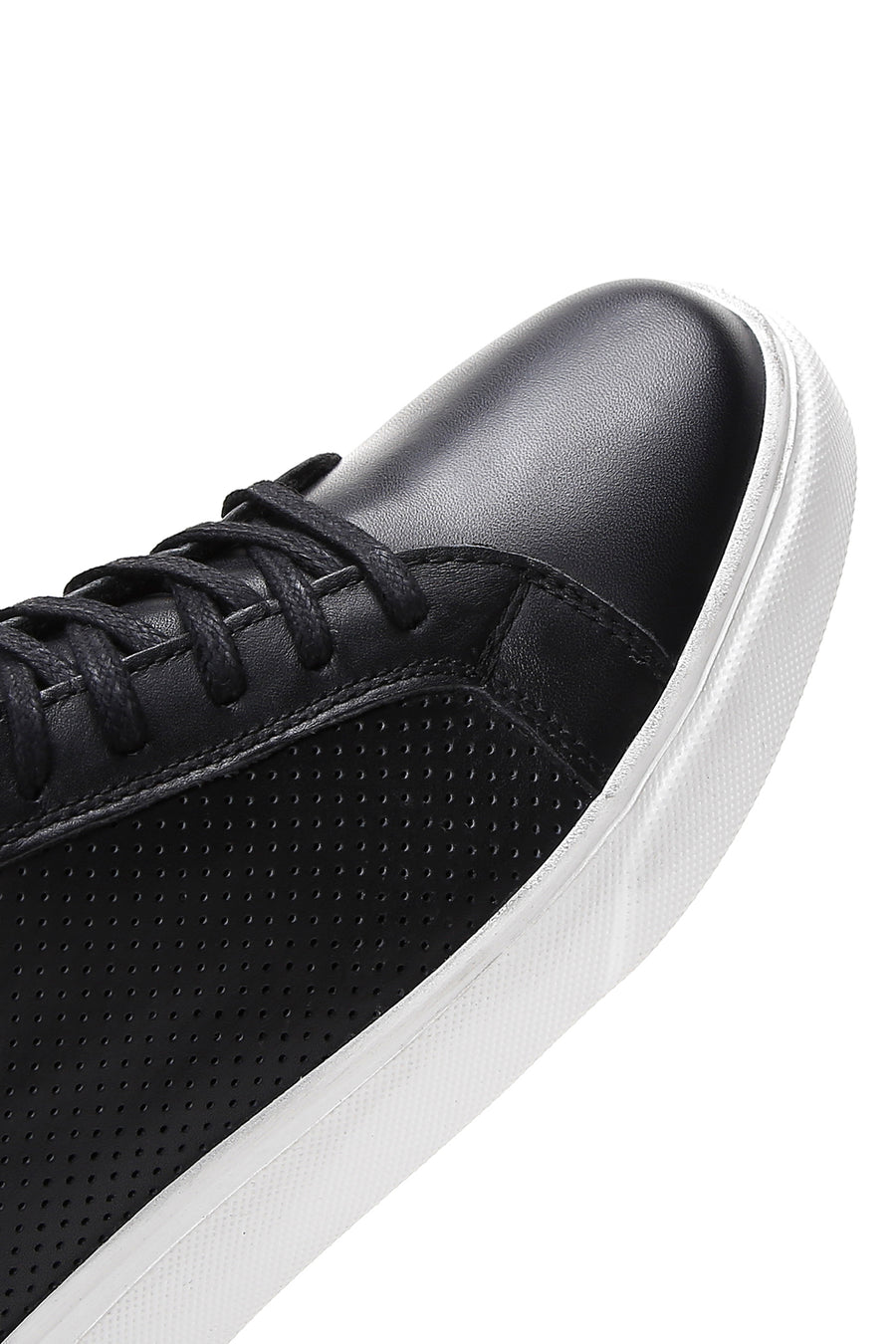 Men's Black Lace-up Leather Sneaker