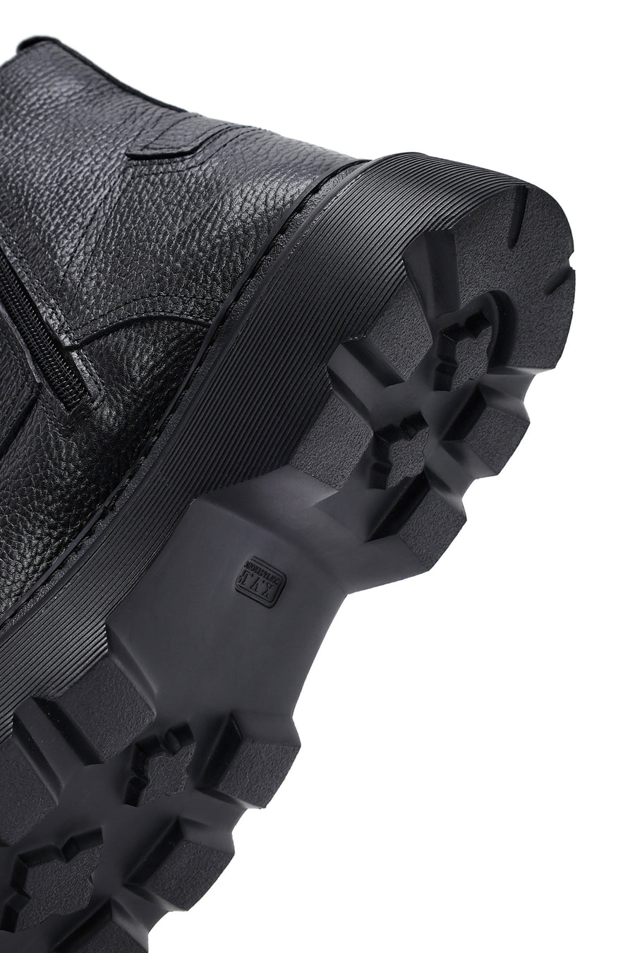 Male Black Zip Closure Thick-Soled Leather Boots