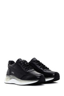 Men's Black Thick Soled Leather Sneaker | Derimod