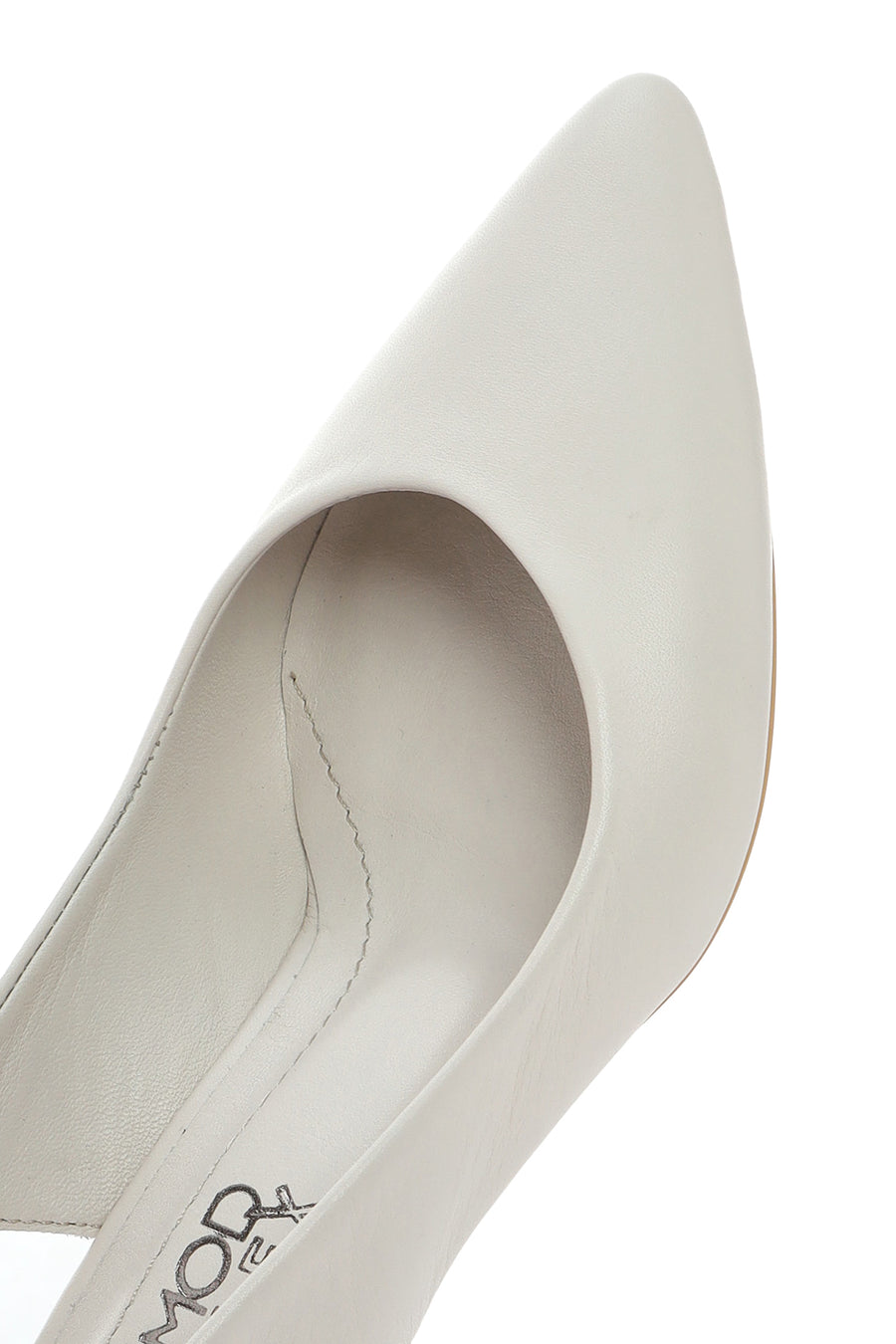 Women's Beige Slingback Thick Low Heel Leather Shoes