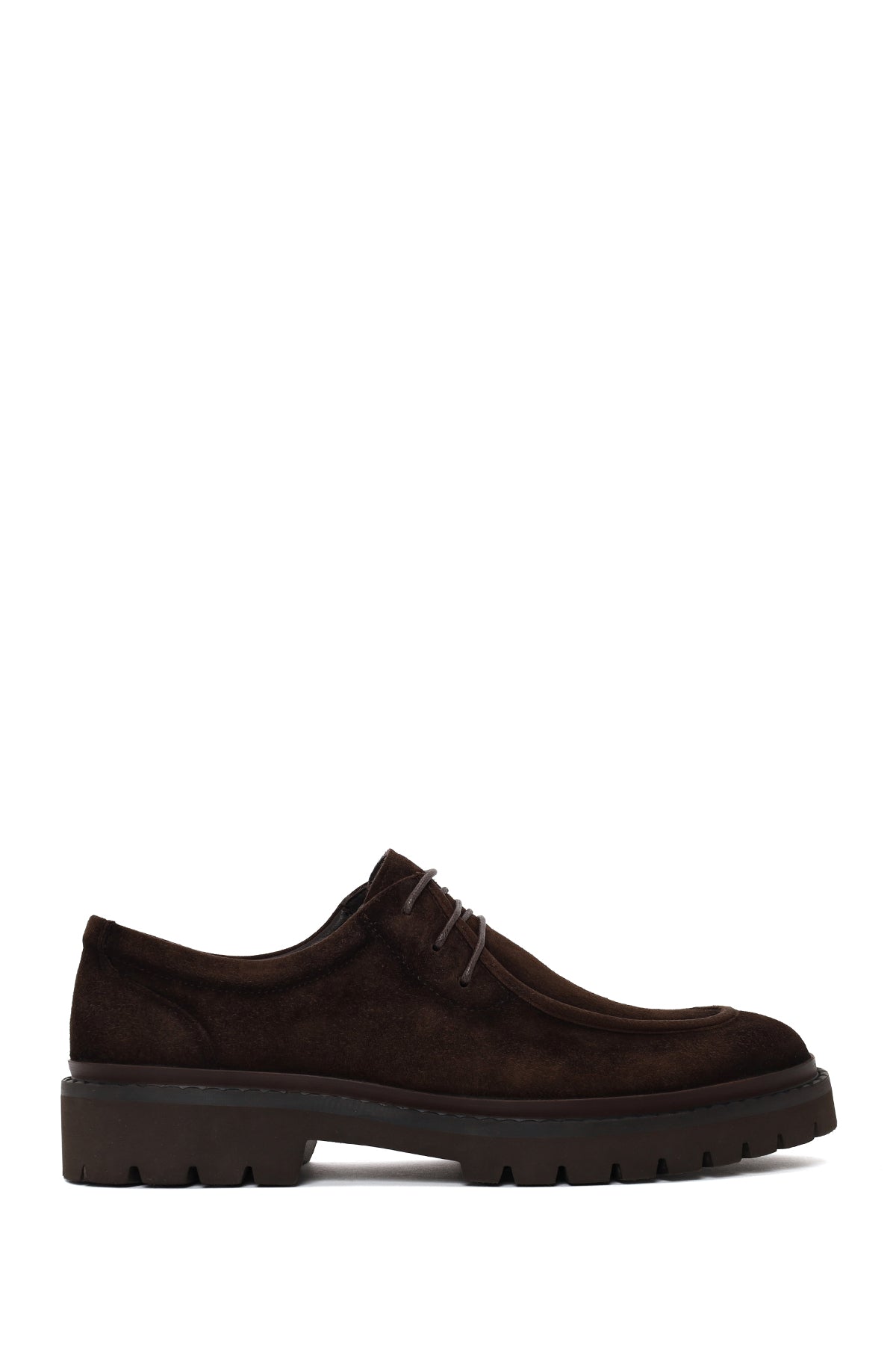 Male Brown Lace-Up Thick-Soled Suede Casual Shoes WM680016DS | Derimod