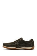 Men's Khaki Lace-Up Nubuck Leather Casual Shoes | Derimod