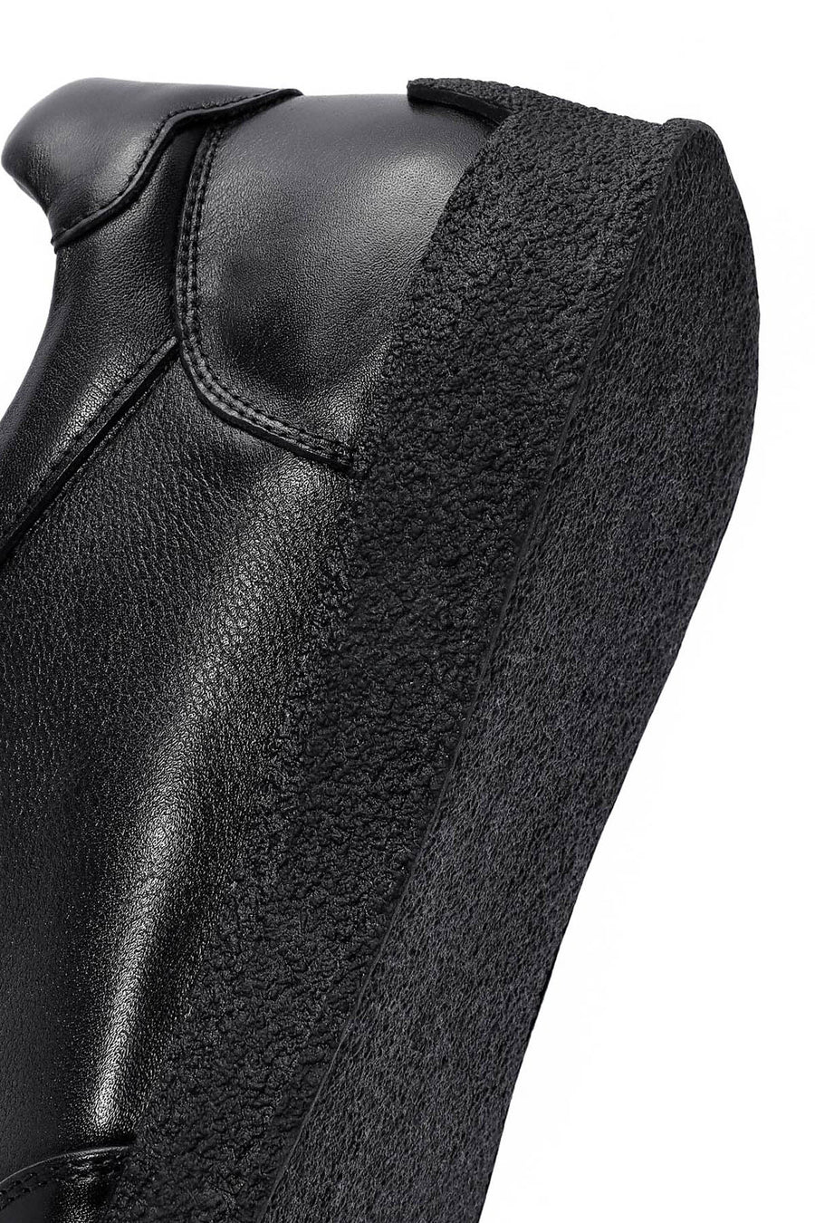 Men's Black Lace-up Leather Sneaker