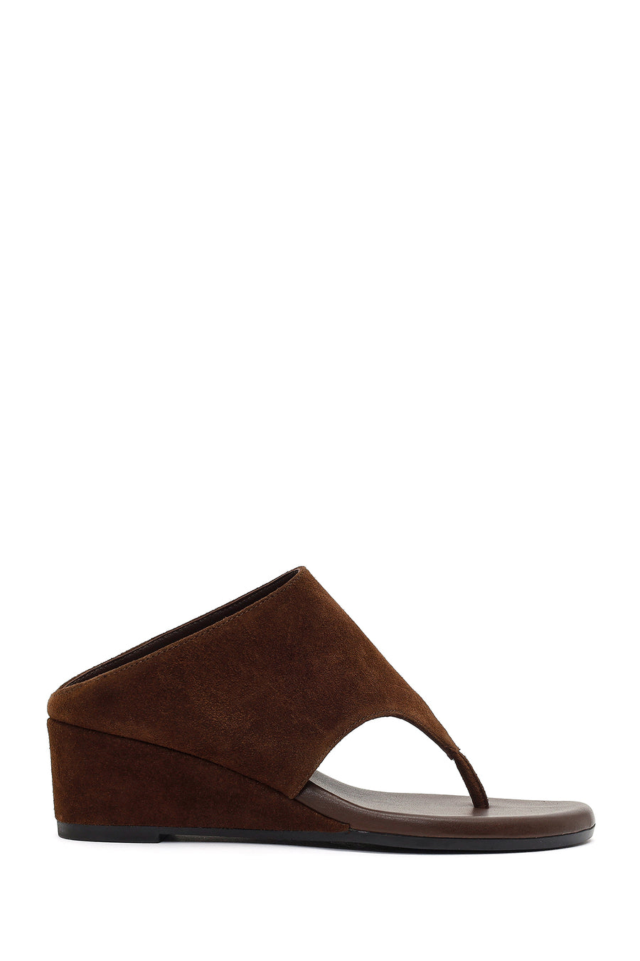 Women's Brown Platform Suede Leather Slippers 26SFD203310 | Derimod