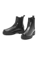 Women's Black Leather Chelsea Boots | Derimod