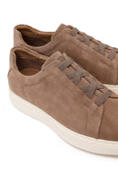 Erkek Bej Bağcıklı Süet Deri Sneaker | Derimod