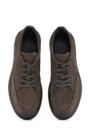 Men's Green Lace-Up Nubuck Leather Sneaker | Derimod