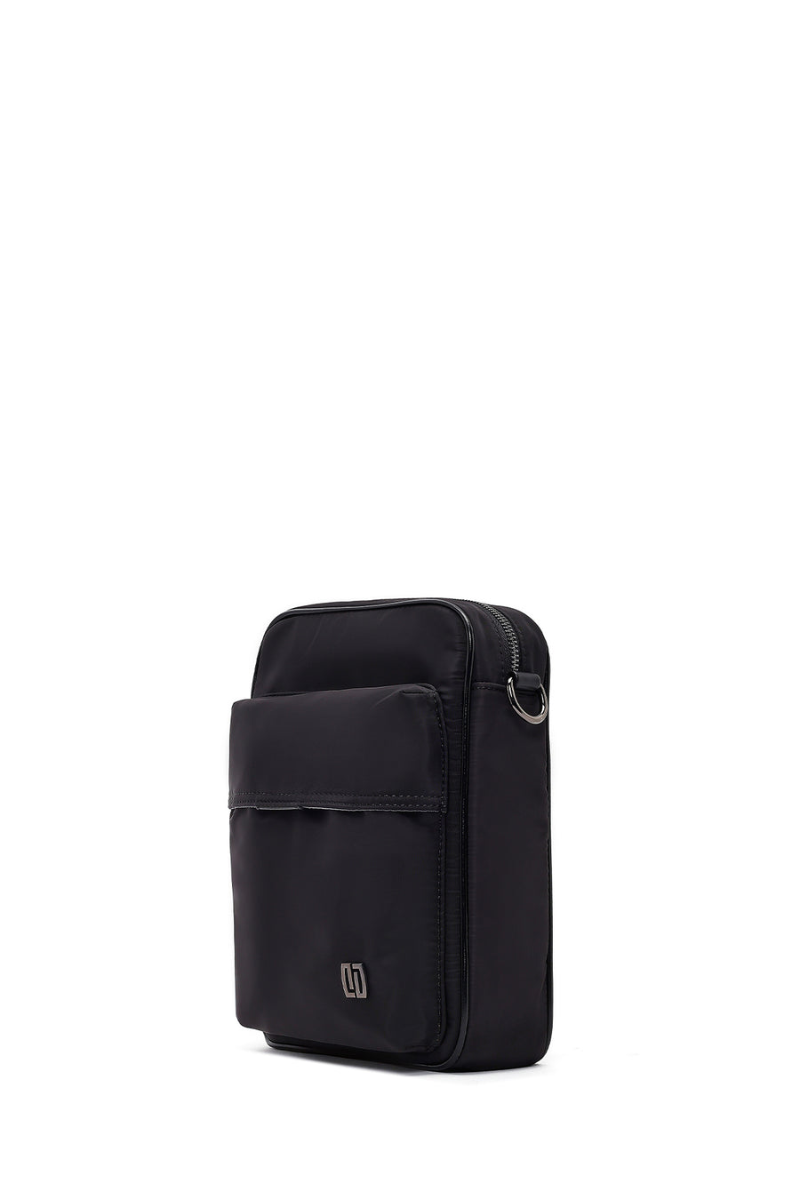 Men's Black Fabric Messenger Bag
