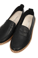 Women's Black Leather Loafer | Derimod