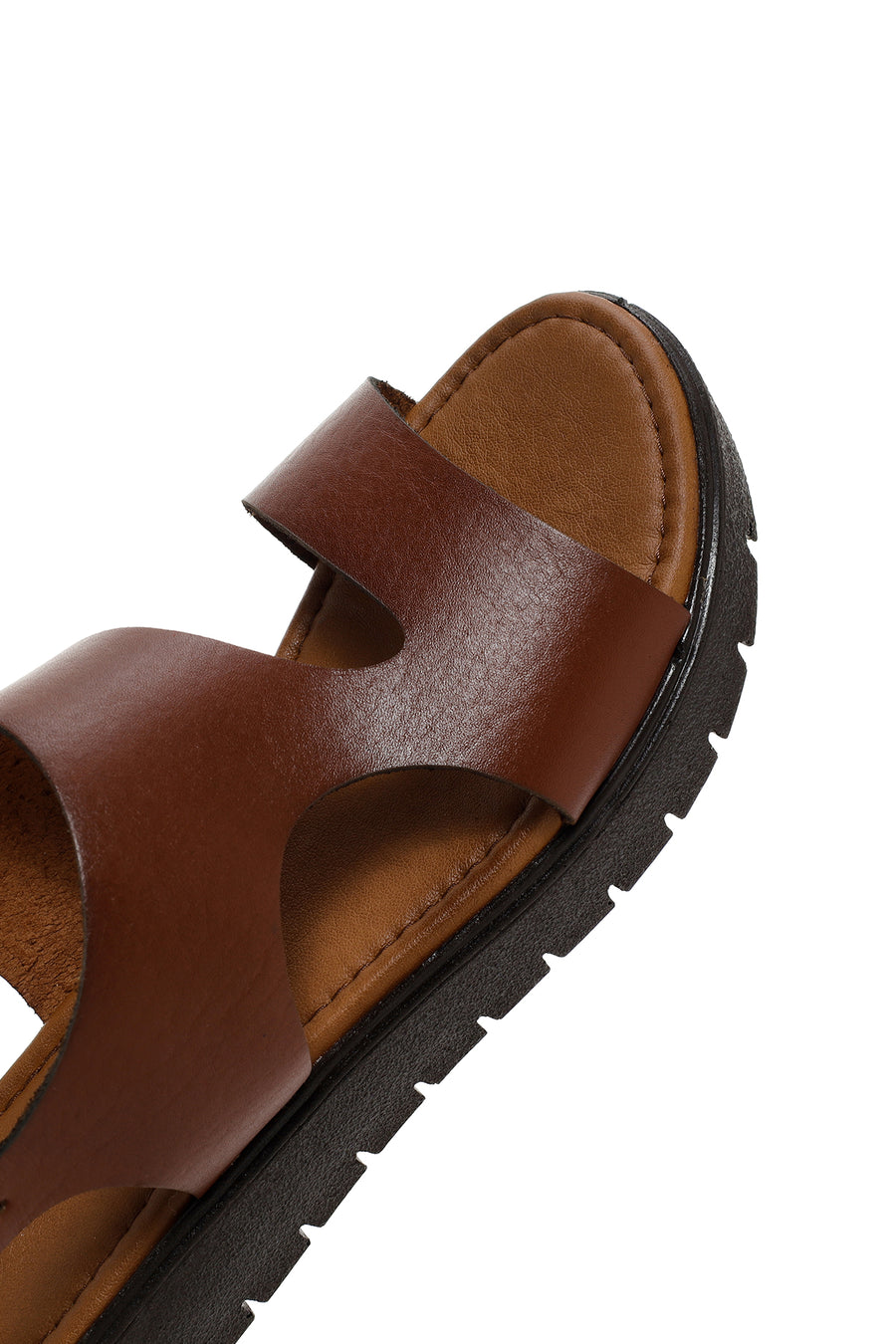 Women's Brown Ankle Strap Leather Sandals