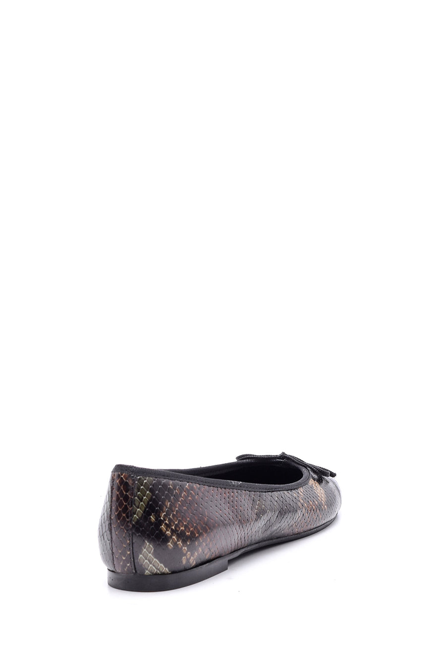 Women's Snakeskin Patterned Leather Ballerinas