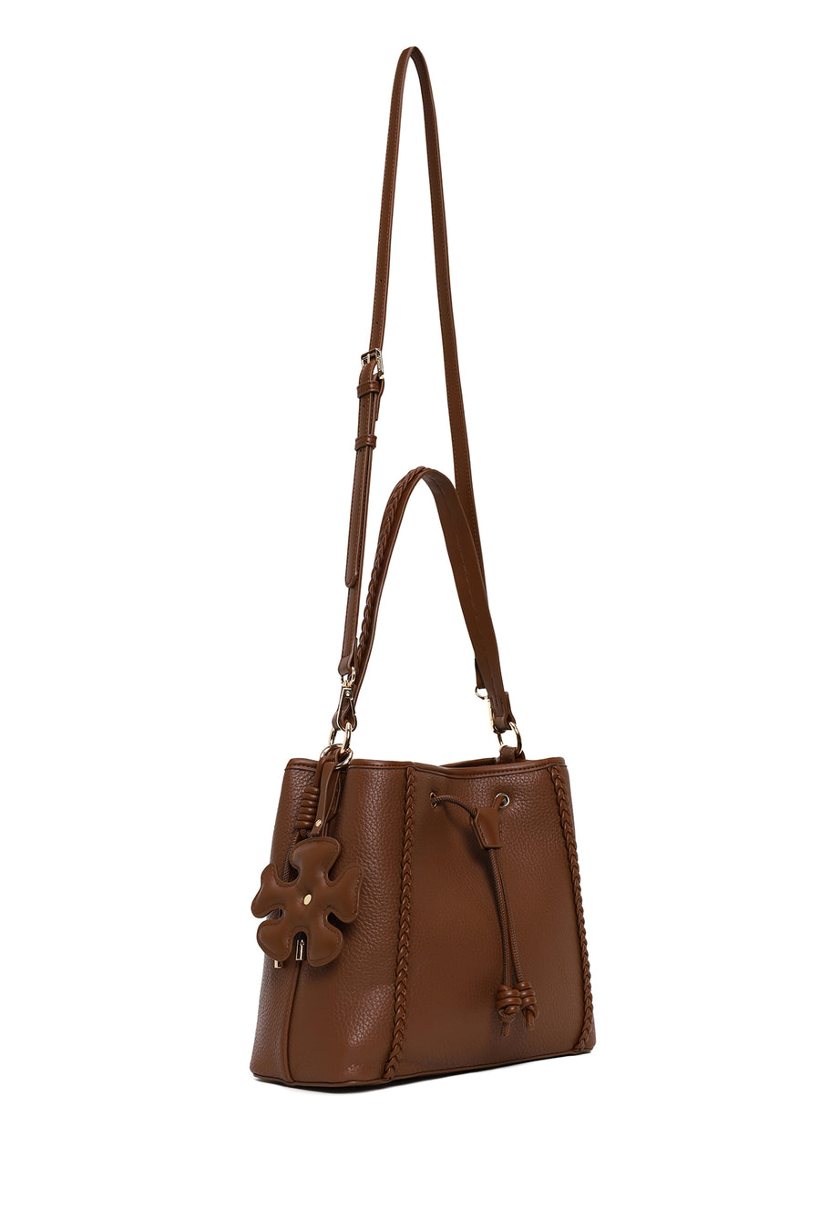 Woman Brown Long-Strap Shoulder Bag