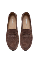 Woman Dark Mink Suede Loafer | Derimod