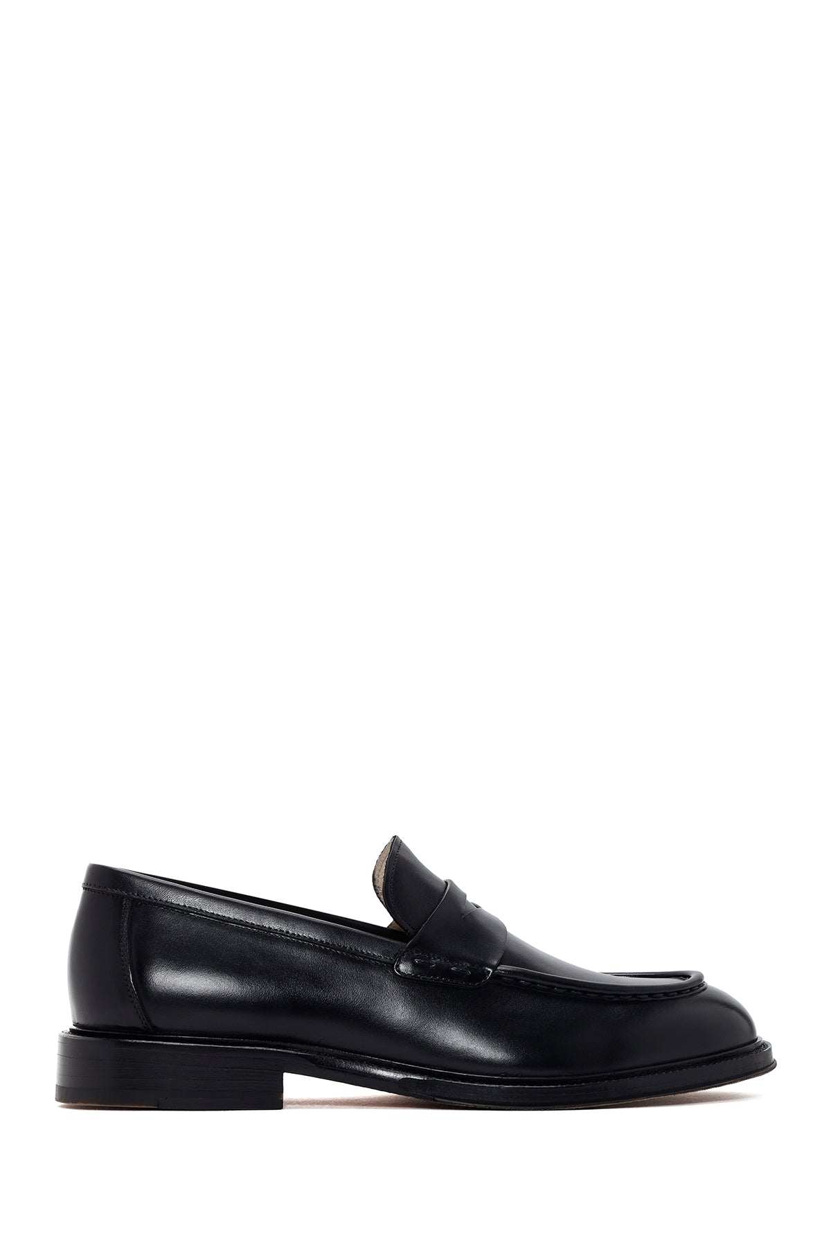 Erkek Siyah Deri Klasik Loafer 24SFD615218 | Derimod