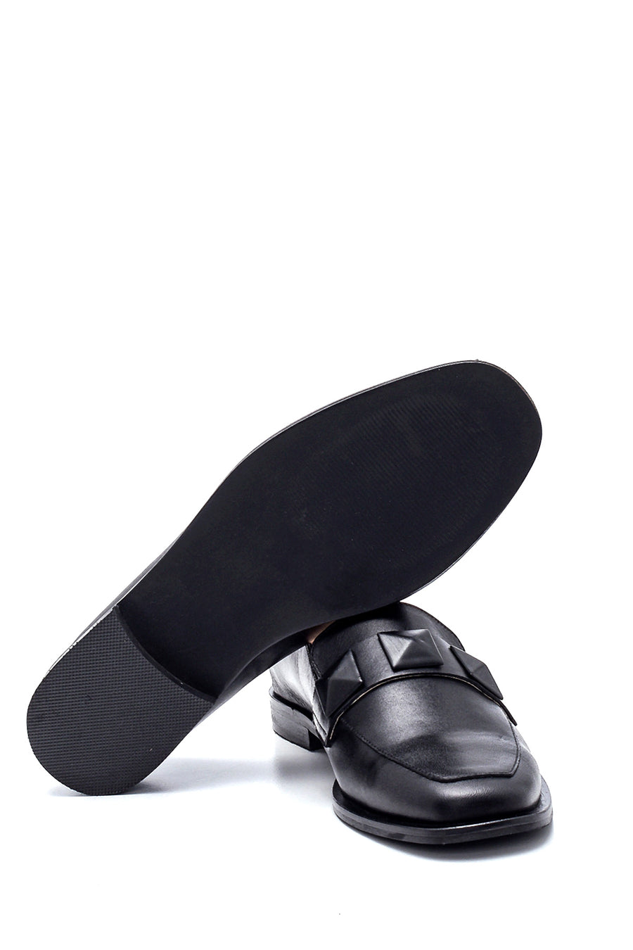 Kadın Deri Taşlı Loafer