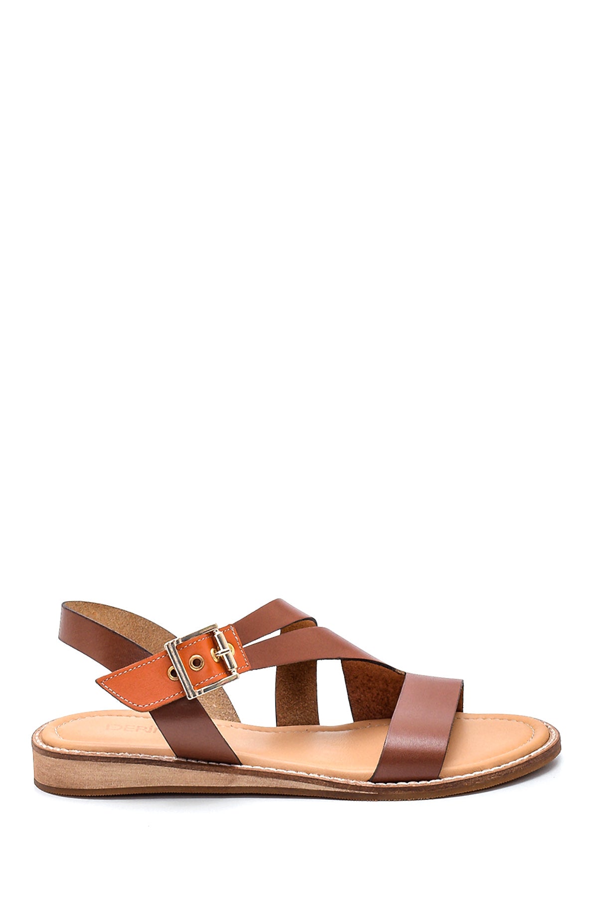 Women's Tan Leather Bodrum Sandals 21SFD301318 | Derimod