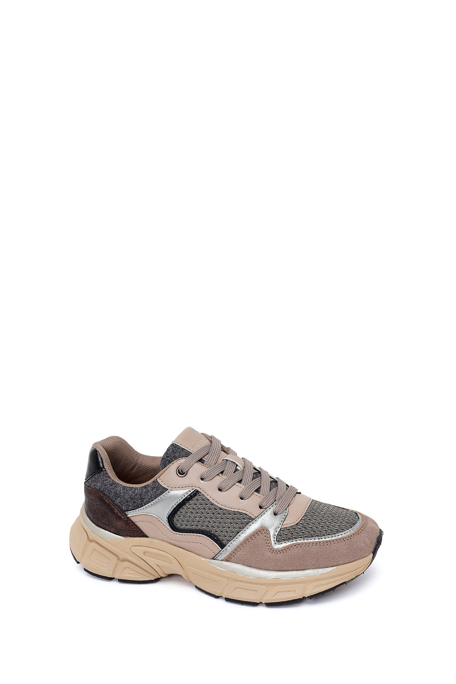 Woman Mink Lace-Up Chunky Sneaker