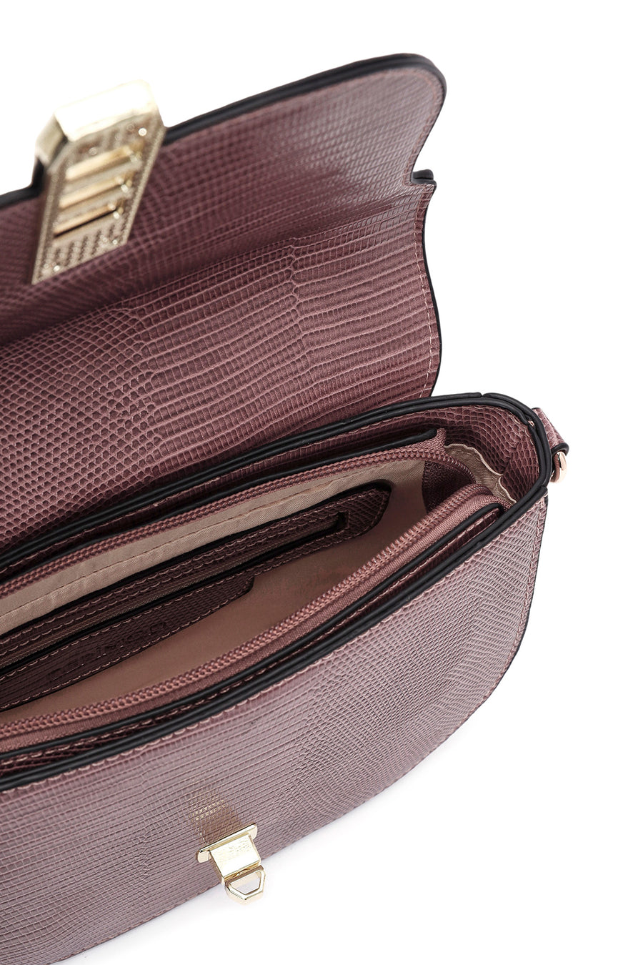 Women's Pink Long Strap Crocodile Patterned Shoulder Bag